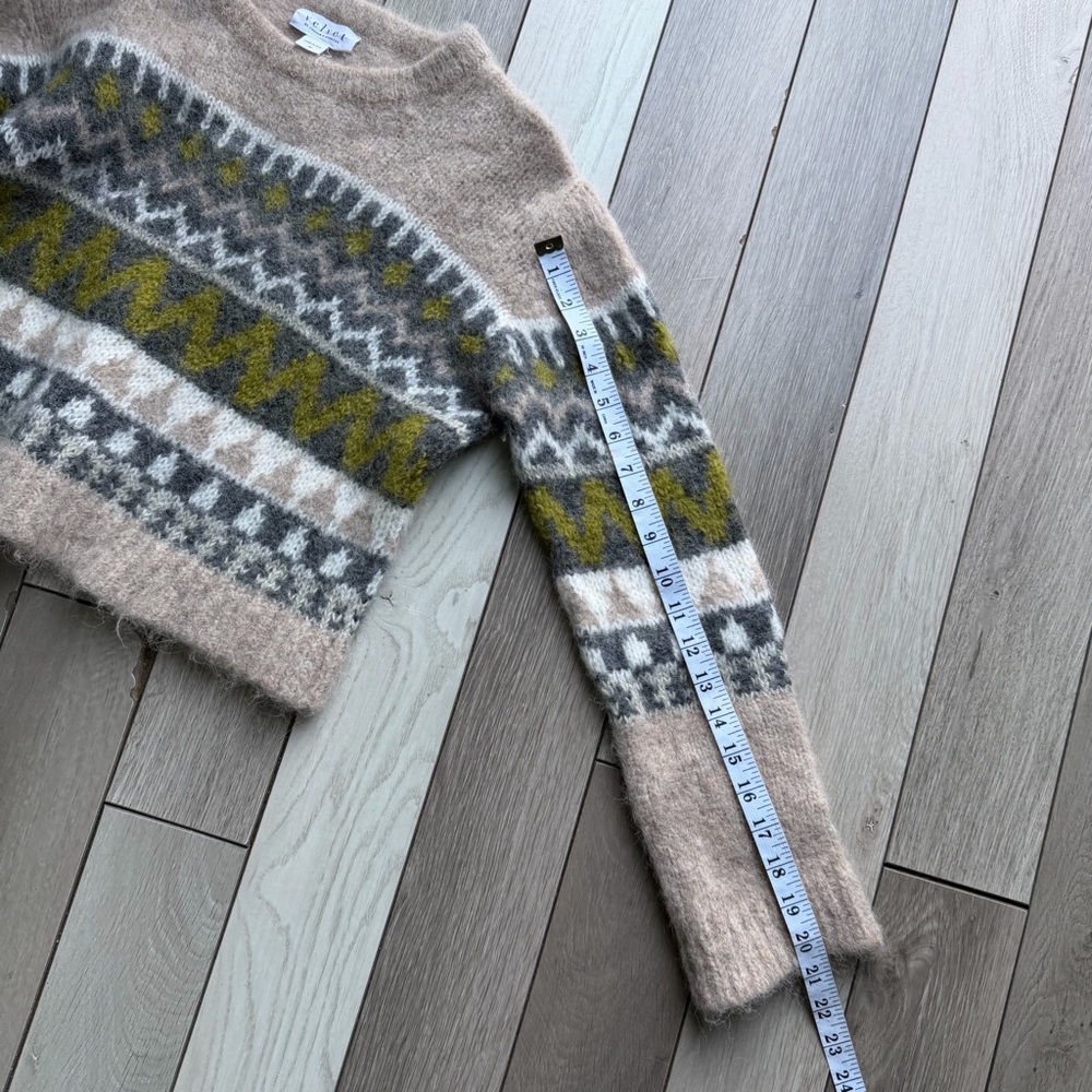 Velvet by Graham & Spencer Alpaca Blend Sweater Fair Isle Size M Cozy - Picture 4 of 5